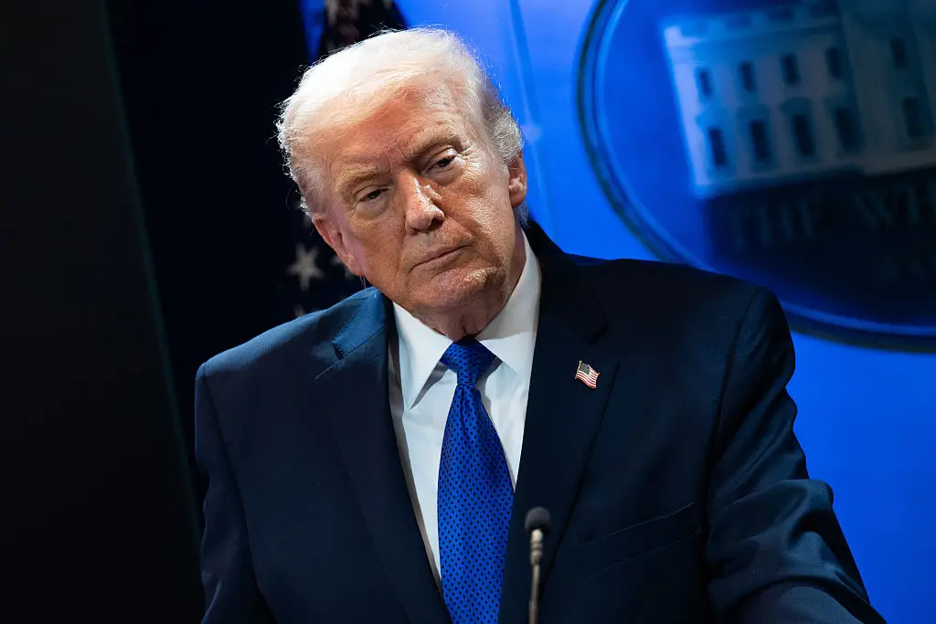 Trump held a press conference following the decision (Annabelle Gordon/Bloomberg via Getty Images)