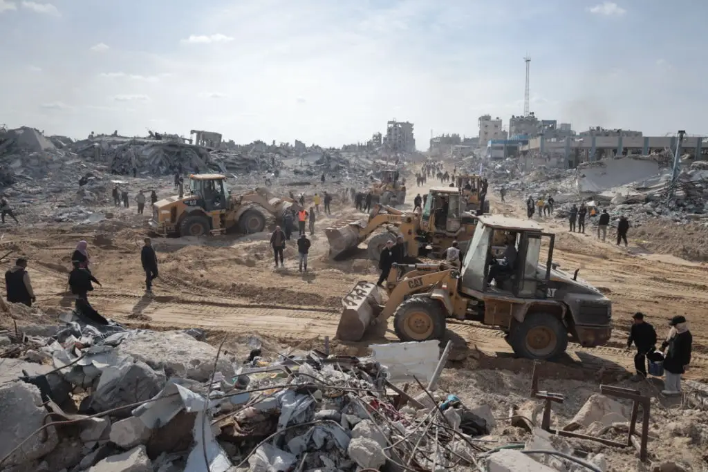 The Palestinian side of the Gaza Strip has been decimated by Israeli attacks for the last 16 months (Haneen Salem/Anadolu via Getty Images)