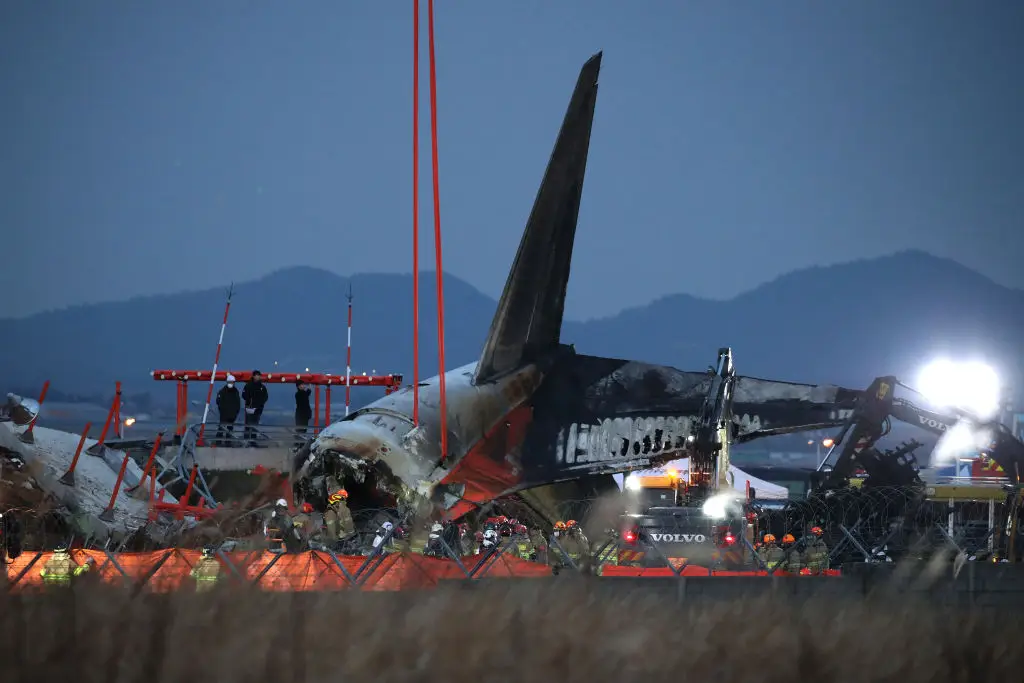 The crash occurred at around 9:03am local time on December 29 (Chung Sung-Jun/Getty Images)