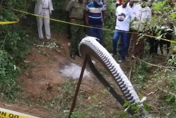 The space ring fell on the village of Mukuku (YouTube/TV47 Kenya)