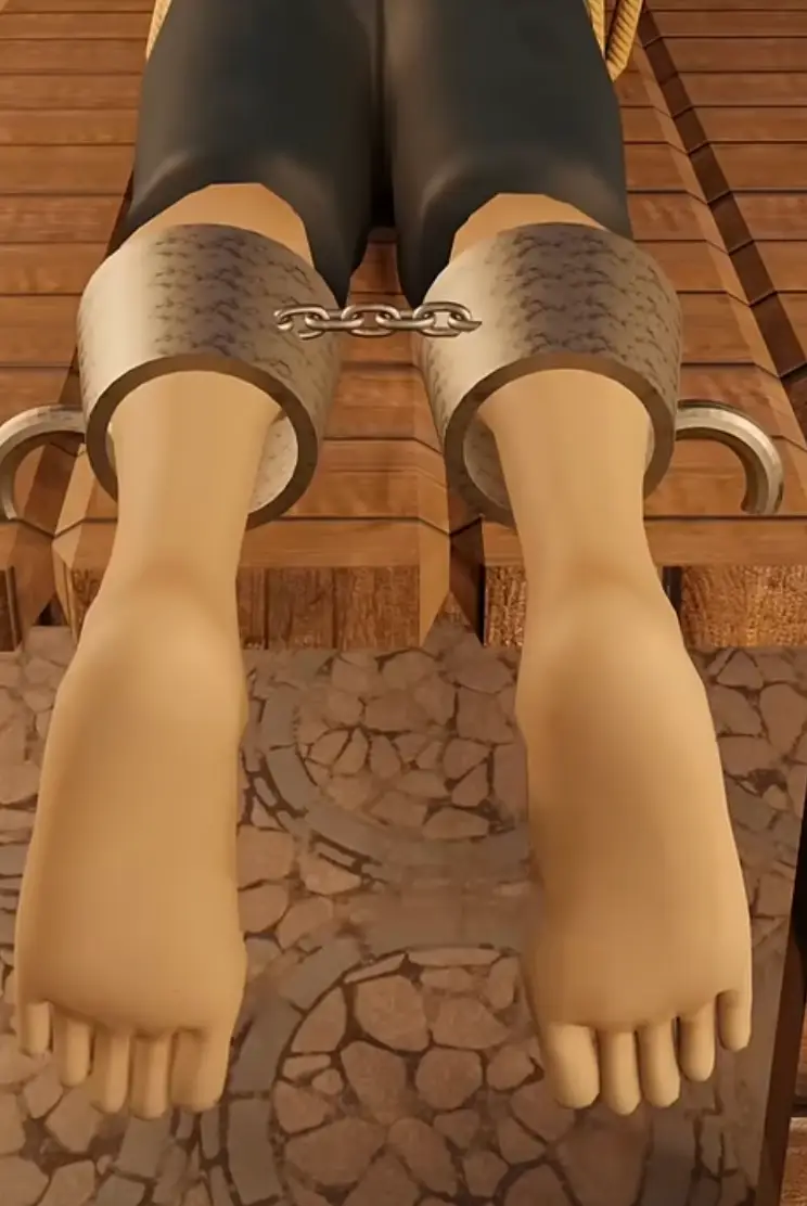 The simulation shows someone chained up (@the_deep_dive/YouTube)