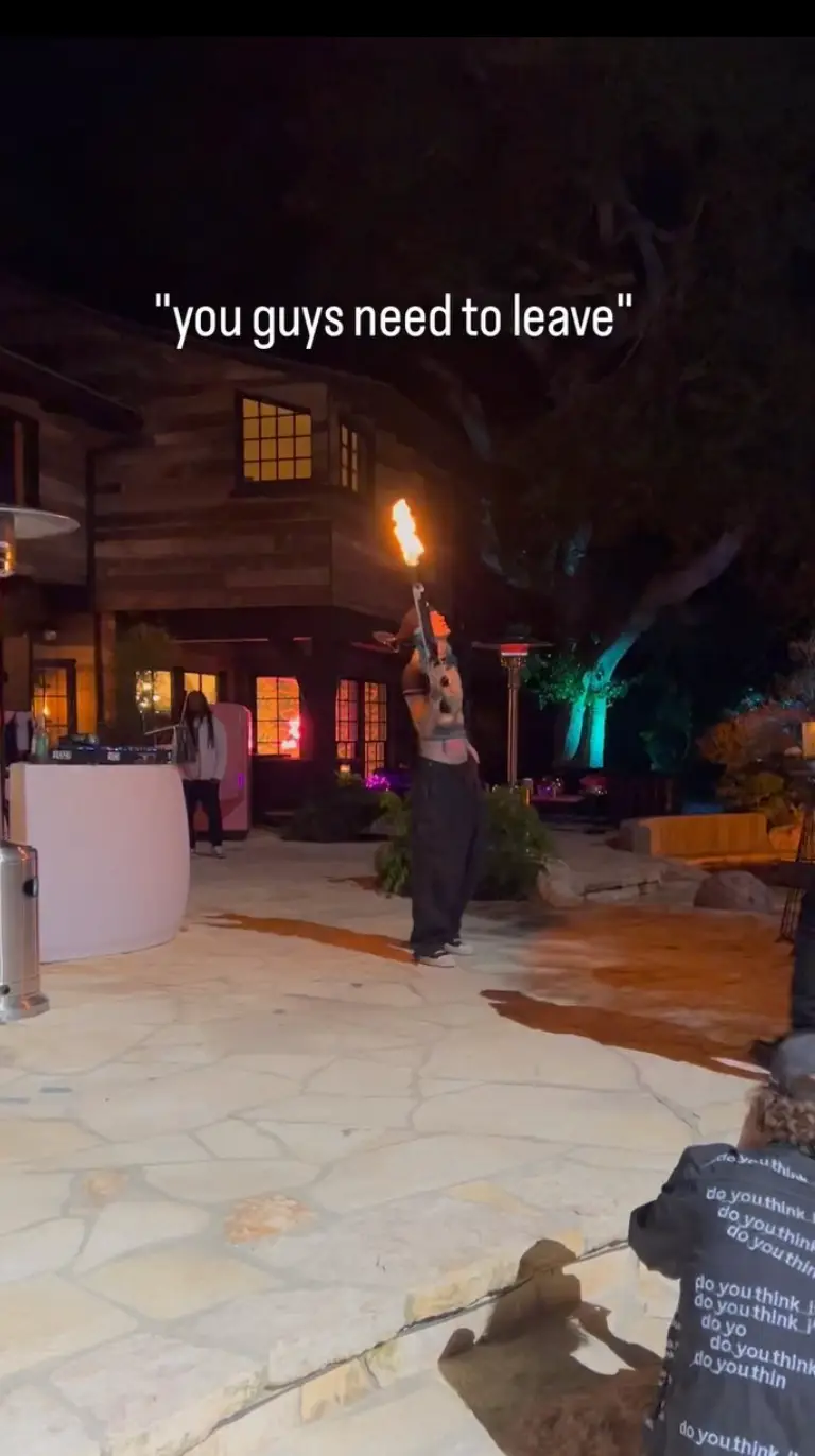 Police arrived to the party in a helicopter to shut down MGK's party.