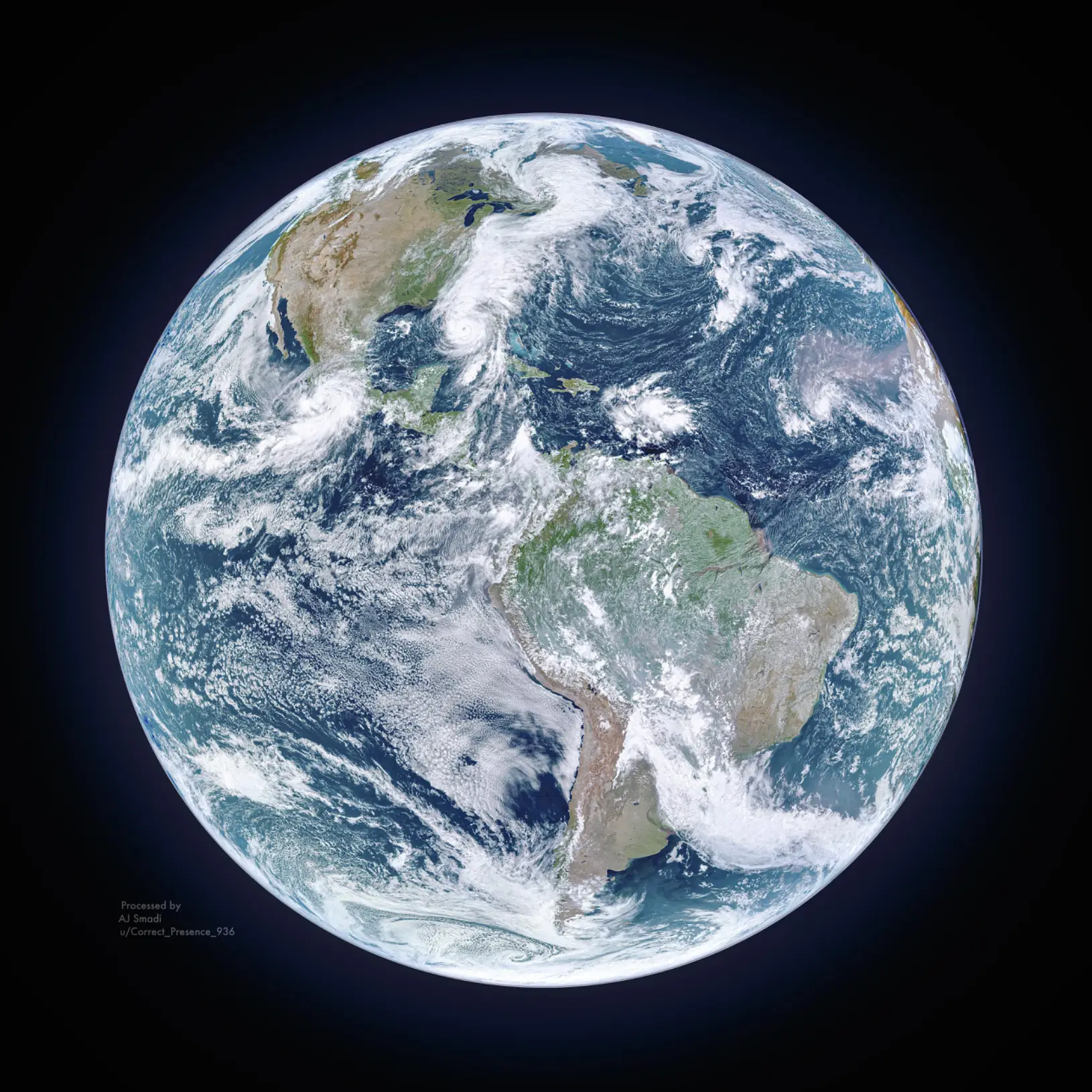 The earth from space (GOES-East / NOAA/STAR)