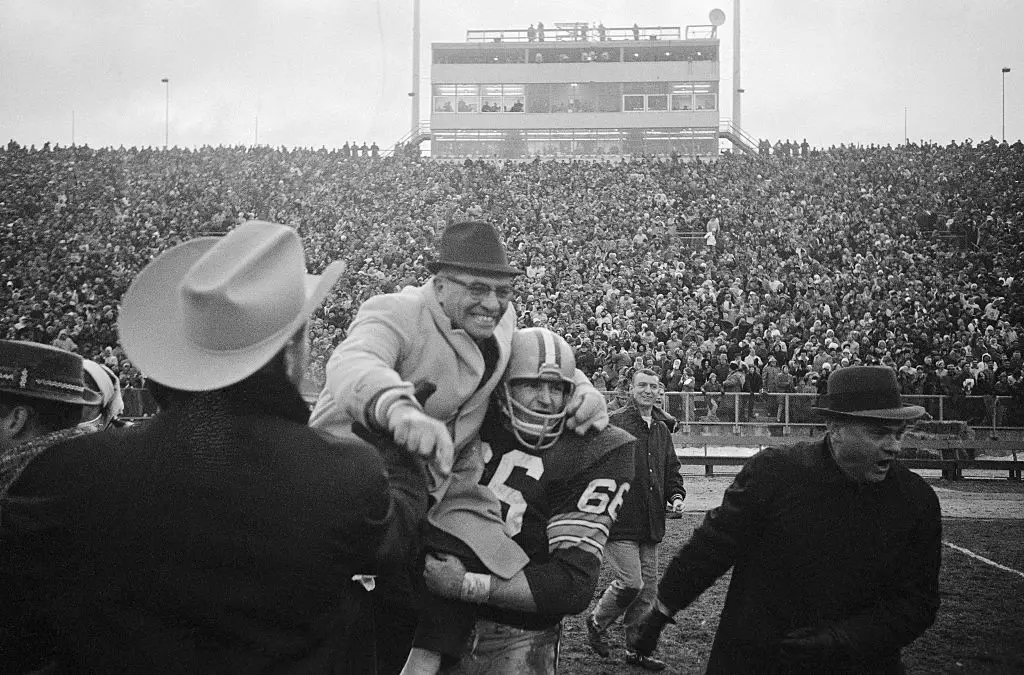 Nitschke was coached by Vince Lombardi, pictured (Bettmann/Getty Images)
