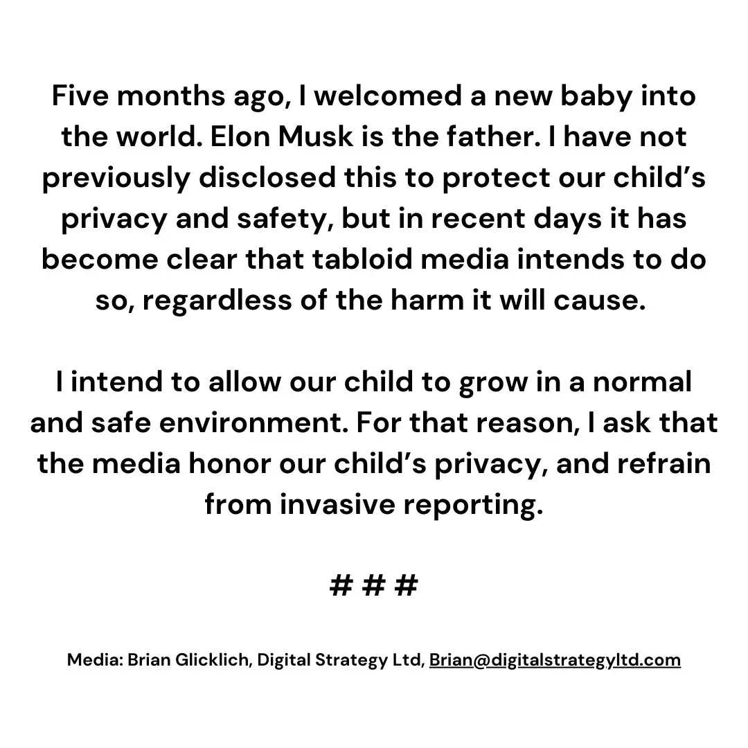 Ashley St. Clair claims her five-month-old's father is Elon Musk (Twitter/ @stclairashley) 
