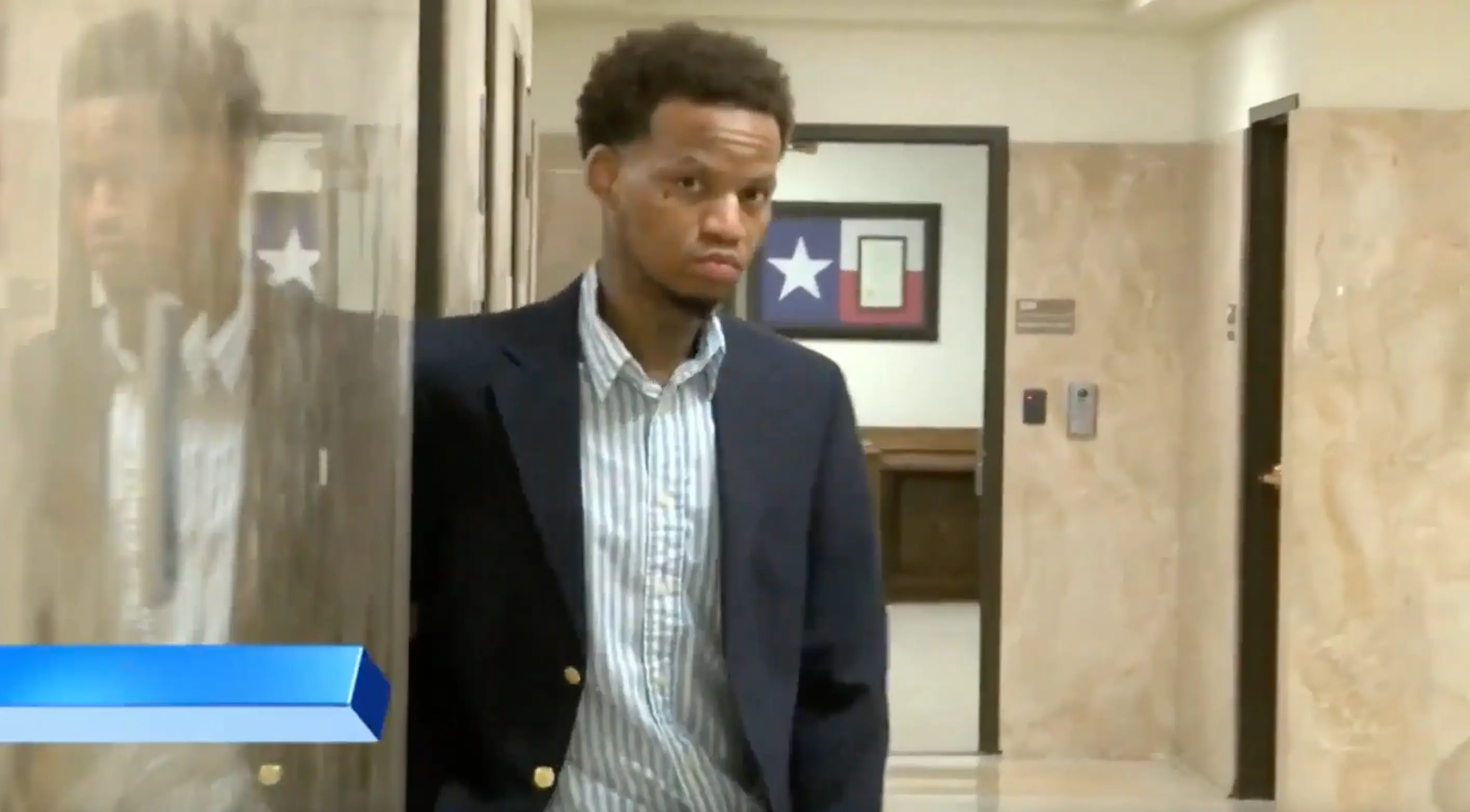 Pearson was accused of spitting repeatedly at officers.