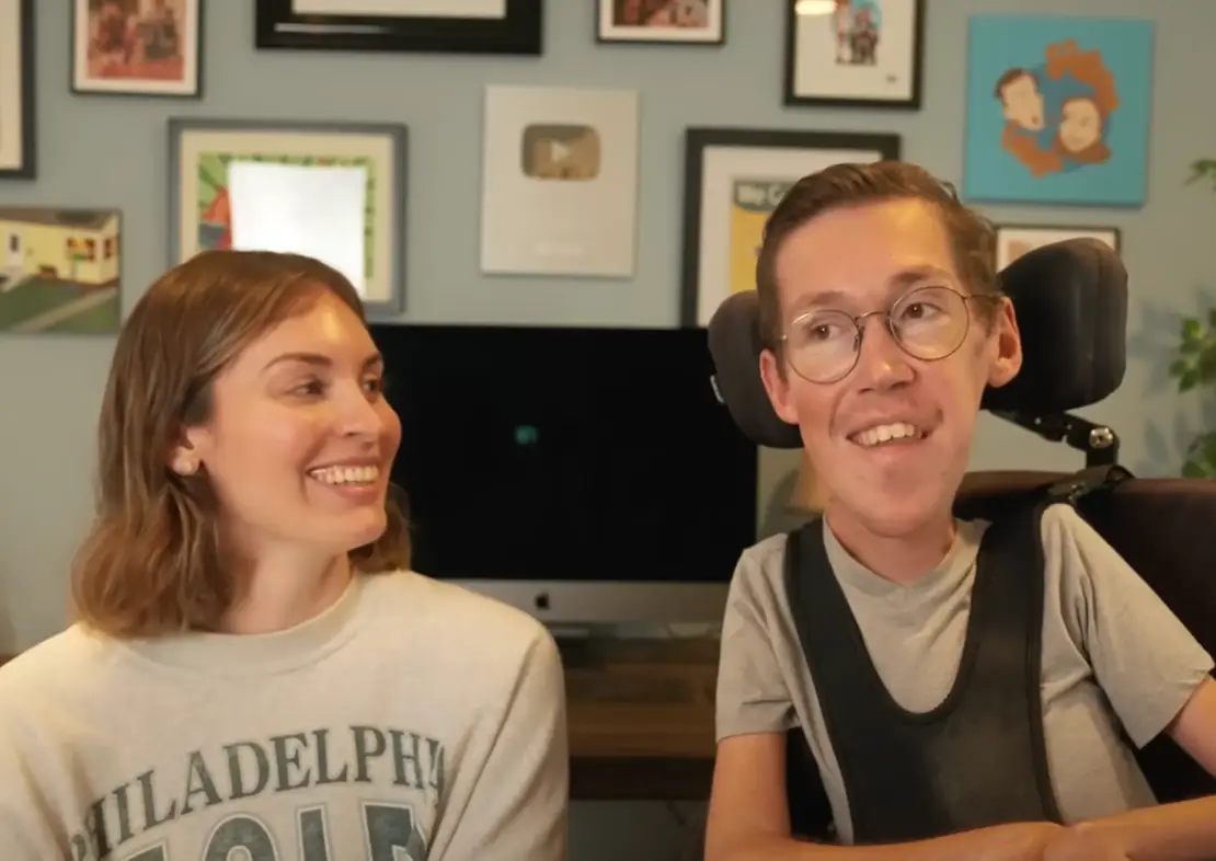 Shane said those refusing to believe disabled people can have an active sex life are willfully sticking their head in the sand (YouTube/SquirmyandGrubs)