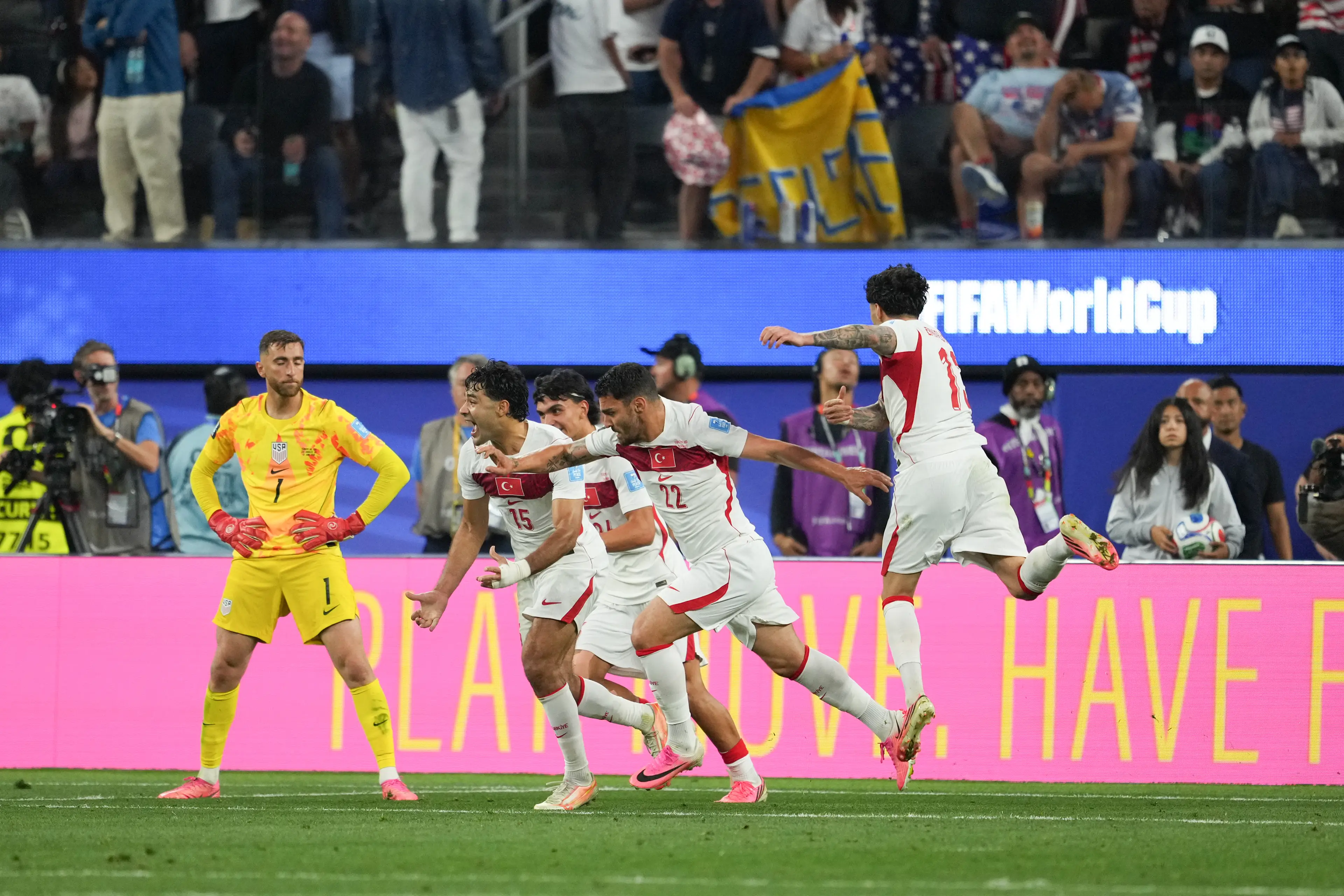 Turkey celebrates after scoring the winning goal (Dave Bernal/ISI Photos/ISI Photos via Getty Images)