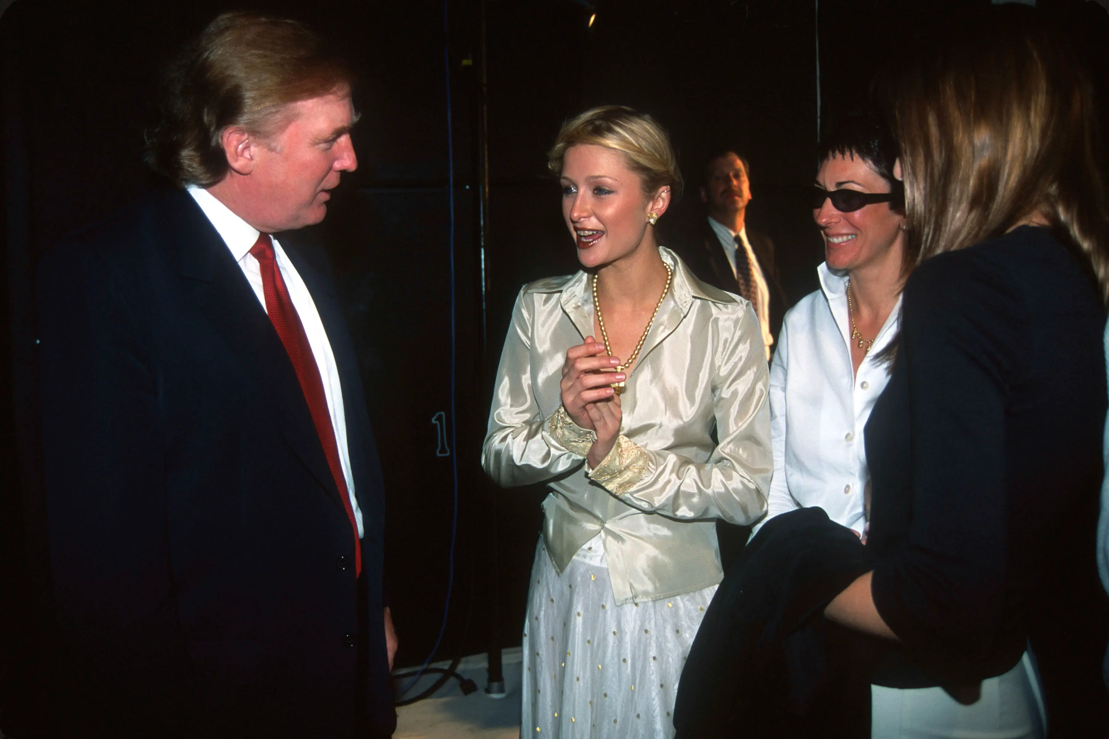 Pictures of Donald Trump with Paris Hilton and Ghislaine Maxwell from 2000 resurfaced in 2020 (Patrick McMullan via Getty Images)