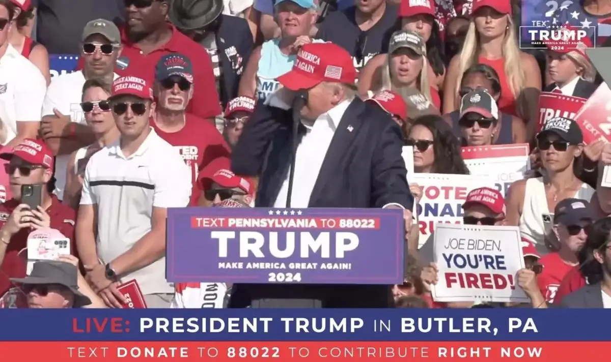 The bullet grazed Donald Trump's ear. (Trump Campaign Office / Handout/Anadolu via Getty Images)
