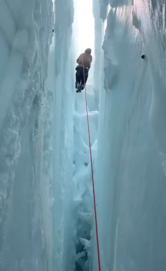 The man was lifted to safety via rope.