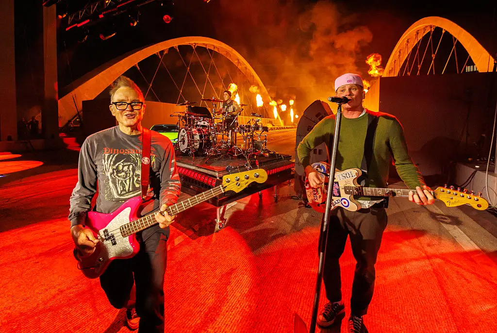 Blink 182 first reunited in February 2009 following a 2005 indefinite hiatus, and then reunited a second time on October 11, 2022, when they announced a new world tour and single. (Photo by Christopher Polk/WWD via Getty Images)