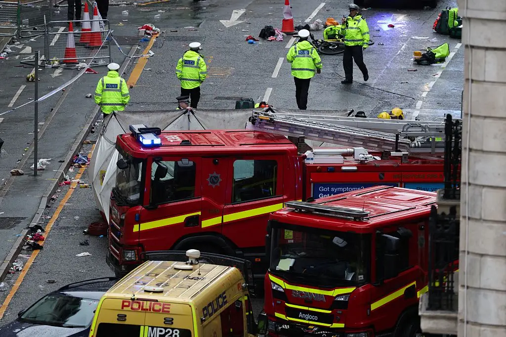 An LFC parade descended into chaos after a man drove into the crowd (DARREN STAPLES/AFP via Getty Images)
