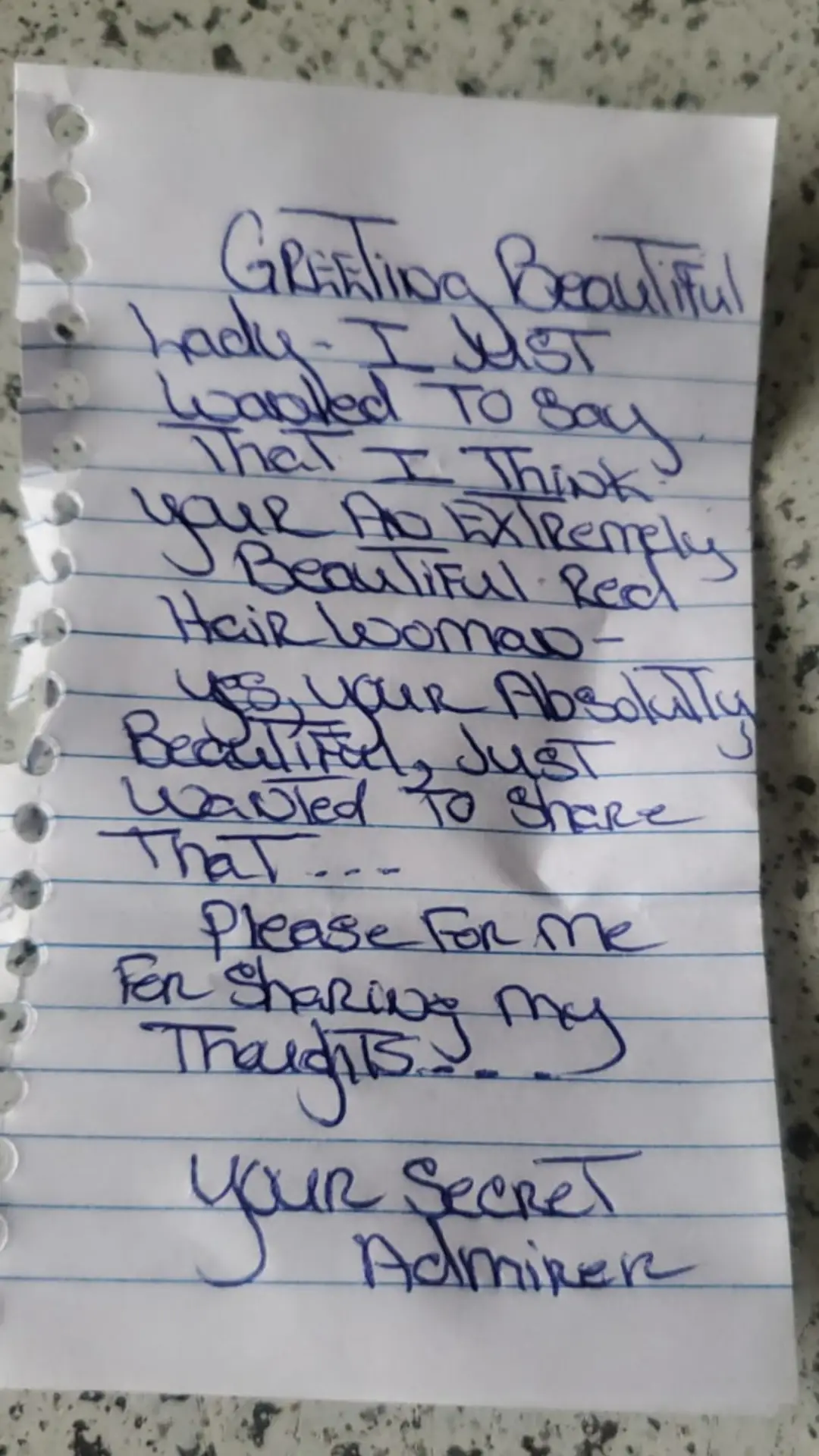 Cali's stalker signed the note 'your secret admirer' (Reddit/Quirky-Equivalent578)