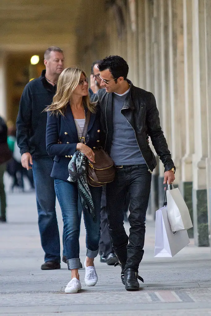 The actress was travelling across Europe with partner Justin Theroux at the time (Marc Piasecki/FilmMagic)