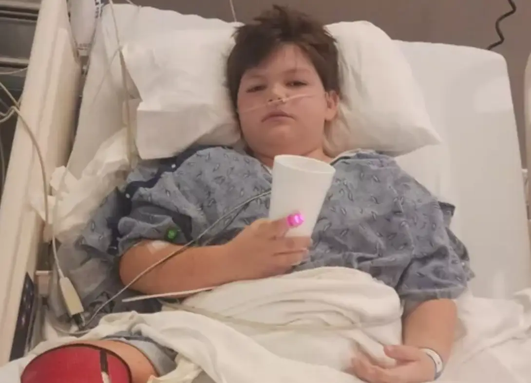 Teddy says he is still sore when walking after his accident.