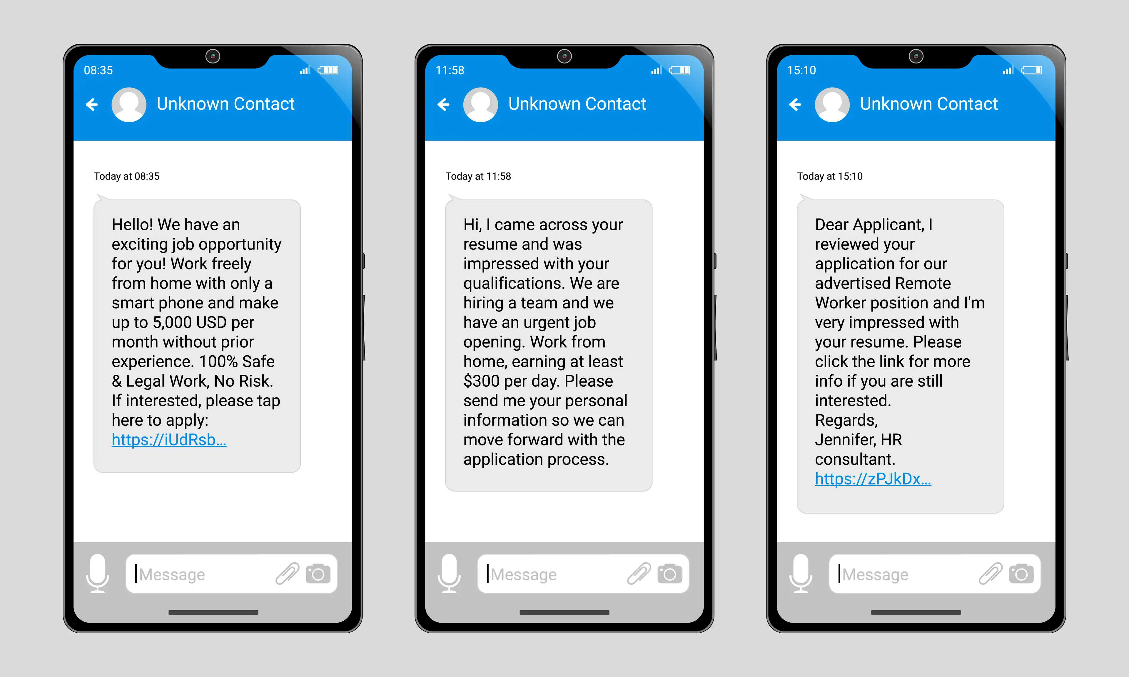 Examples of how a smishing sam might try to trick you (stock image). (synthetick / Getty)