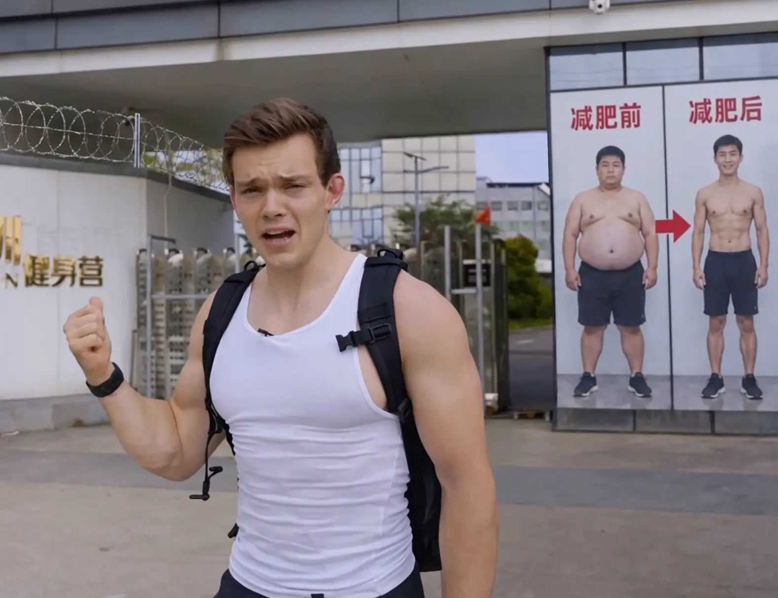 Browney spent 50 hours inside a weight loss camp in China, which he described as “a prison made for fat people”. (Youtube/@Browney)
