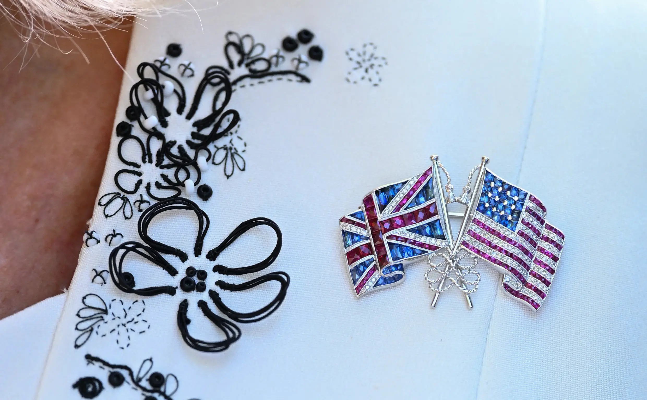 The brooch worn by Queen Camilla held a special significance for the trip, claims a former royal butler (Samir Hussein / Getty Images)