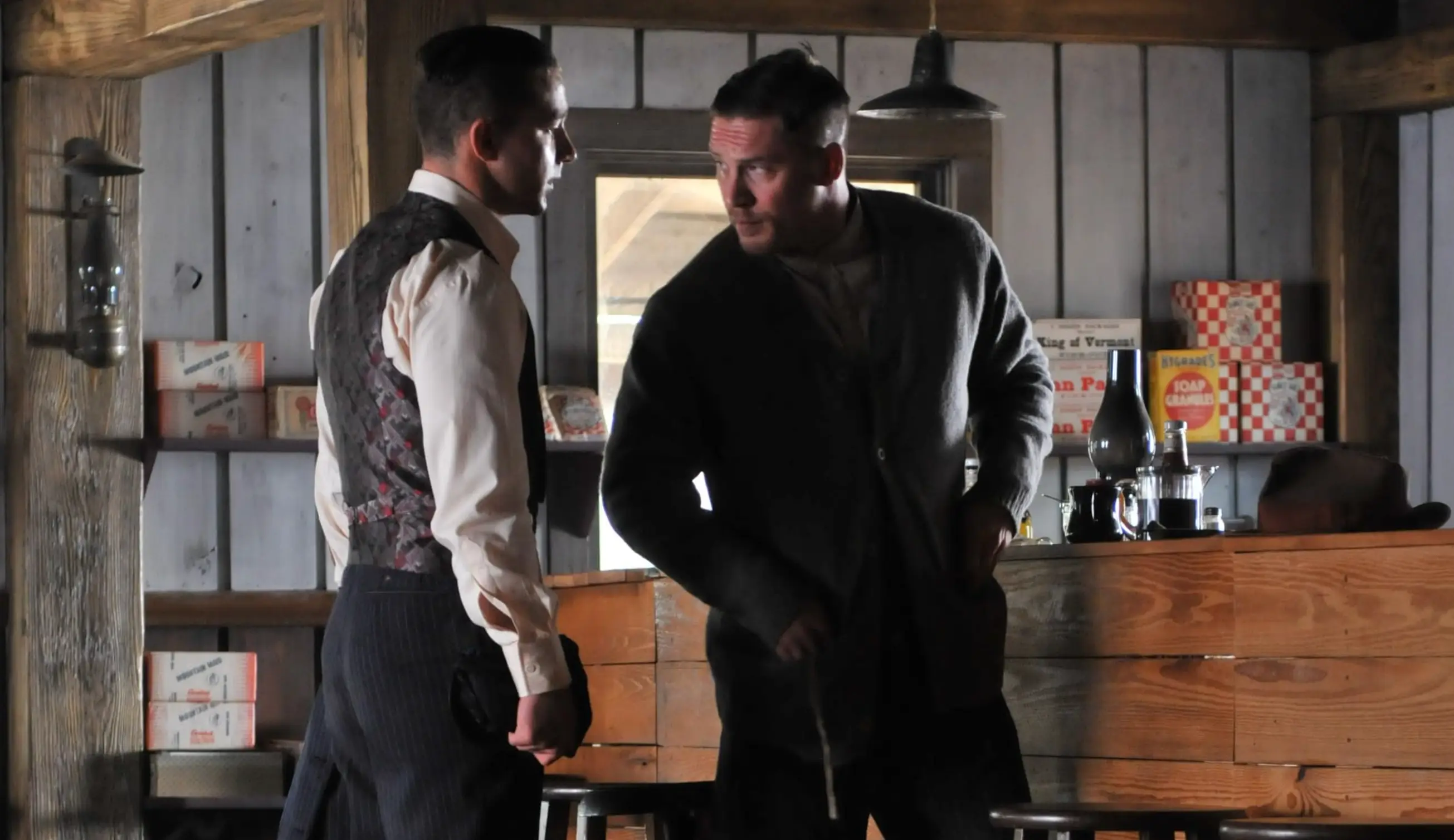 Hardy and LaBeouf starred in 2012's Lawless (The Weinstein Company)