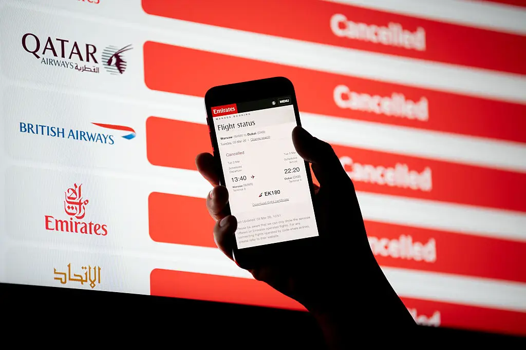 Many flights have been canceled as a result of the US-Iran conflict (Marcin Golba/NurPhoto via Getty Images)