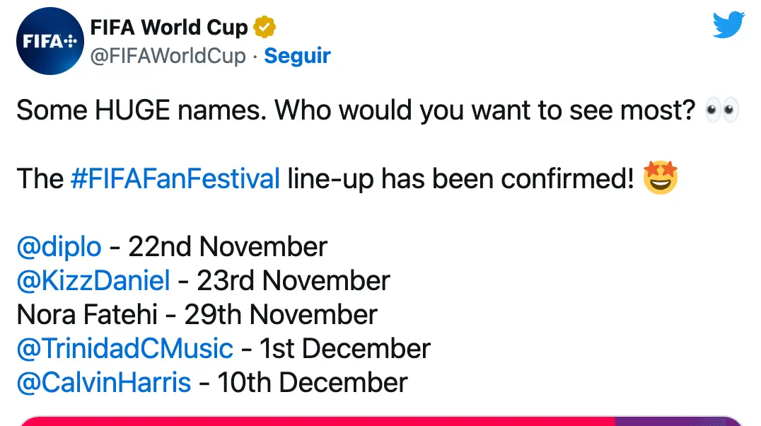 A number of artists performed at the 2022 World Cup.