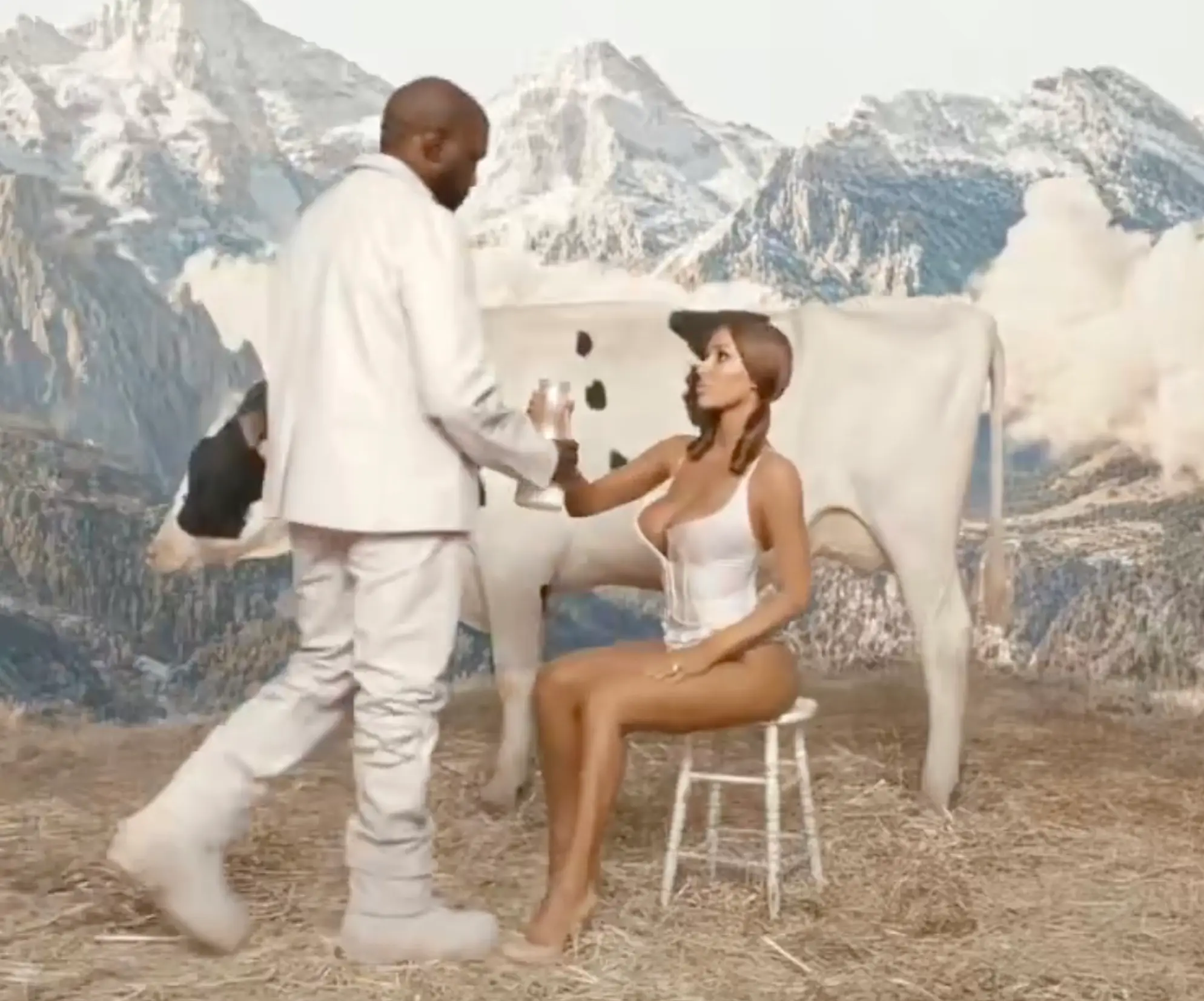 The music video clip was released on the rapper's 49th birthday. (@kanyewest/YouTube)