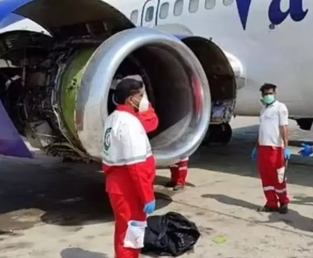 The engine after the shocking incident. (Twitter/FlightModeblog)
