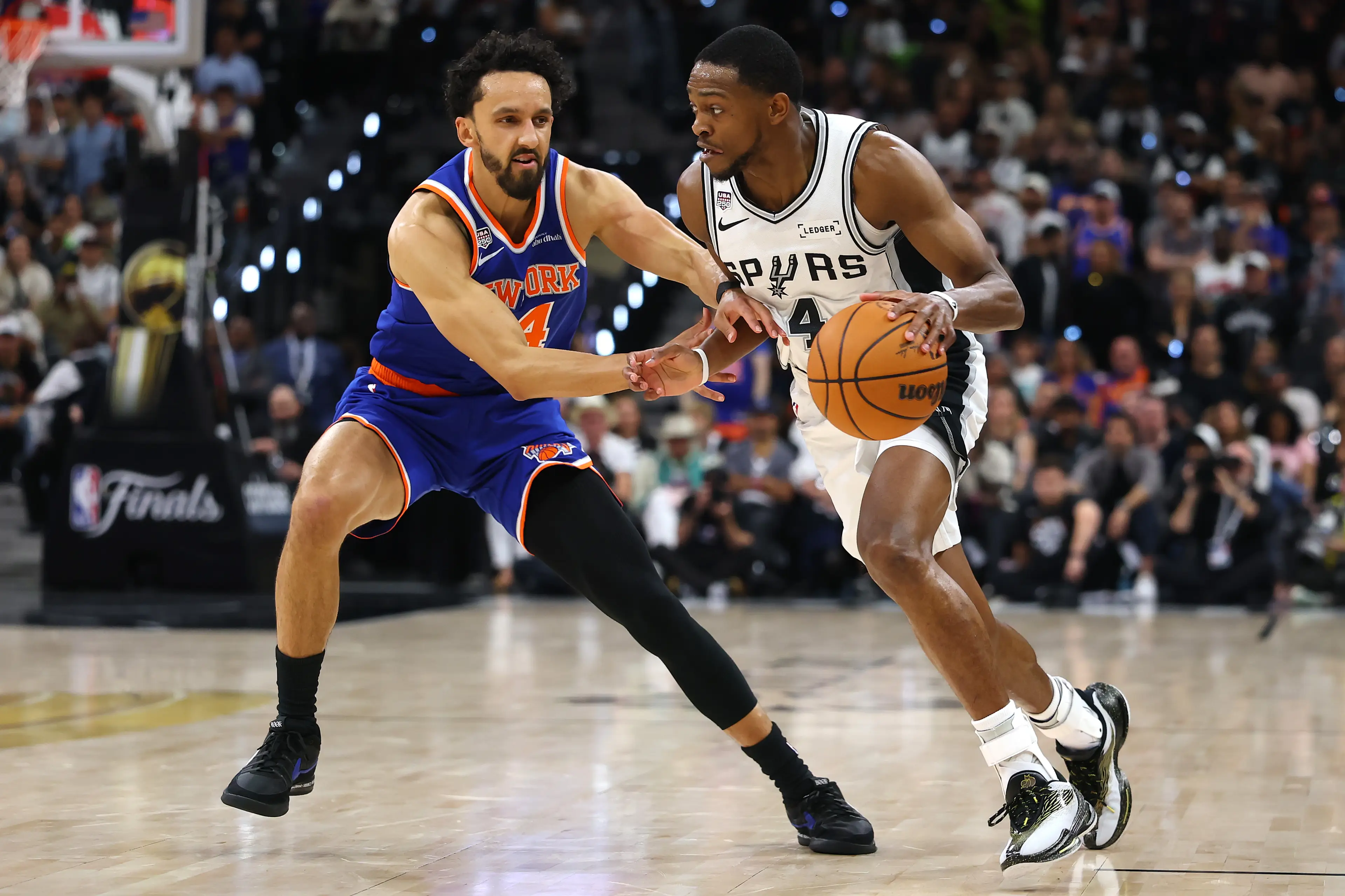 Spurs player De'Aaron Fox was less than thrilled about the enhanced security Trump's presence brings (Gregory Shamus/Getty Images)