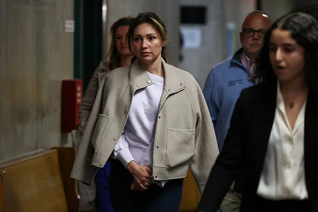 Jessica Mann arriving at the court (CHARLY TRIBALLEAU / AFP via Getty Images)