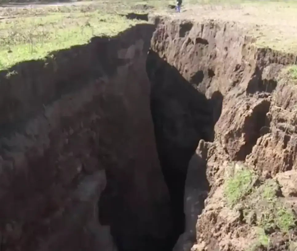 The crack is causing huge concern. (BBC)