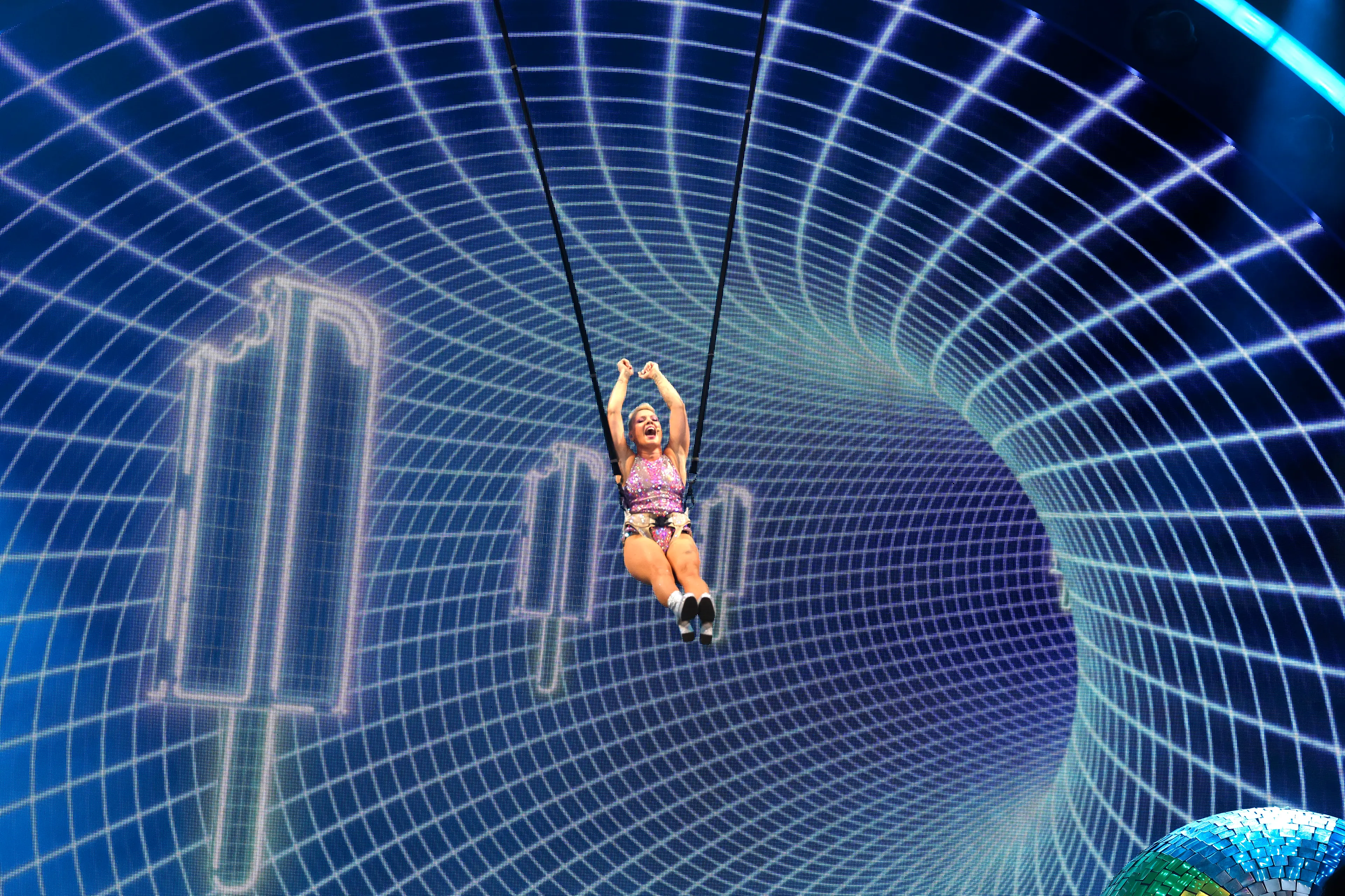 Yep, that's P!nk in the air.