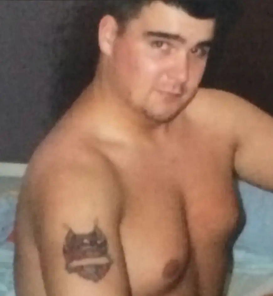 Before getting tattooed all over his body (ITV)