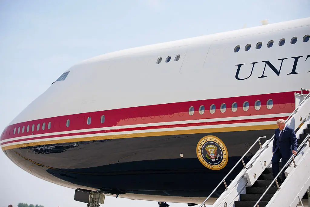 Trump has confirmed the jet will be taken out of service for a month (Photo by Andrew Harnik/Getty Images)
