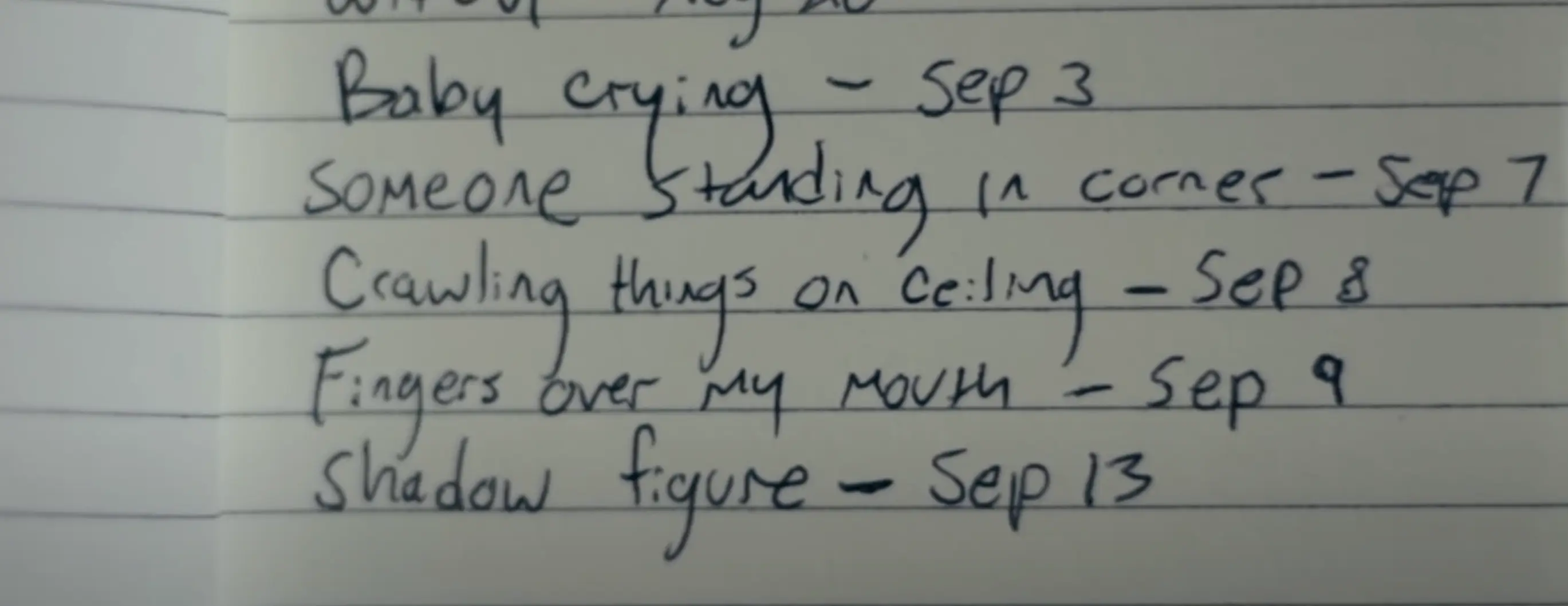 A list of the terrifying creatures and events which terrorized the man's dreams.