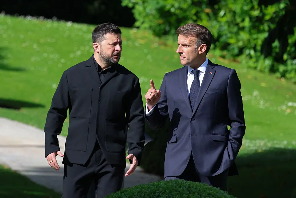 Emmanuel Macron and Volodymyr Zelenskyy met at the G7 Summit in France (Photo by Ludovic MARIN / AFP via Getty Images)