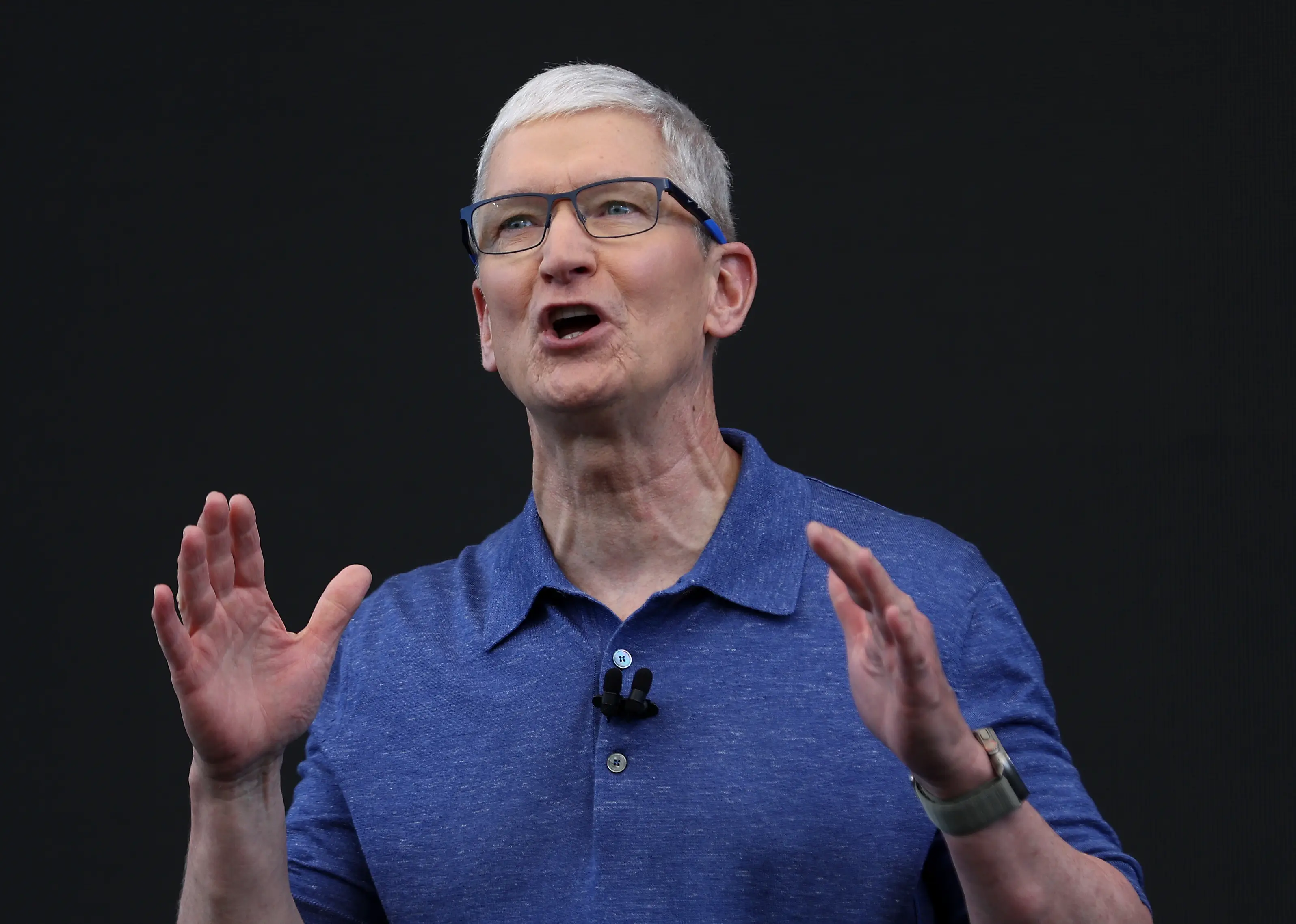 Tim Cook first launched the Apple Watch some ten years ago. (Justin Sullivan/Getty Images)