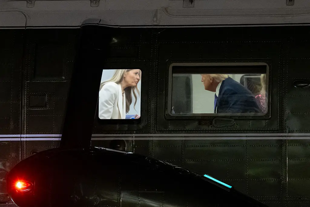 Trump and Melania were pictured on board Marine One (SAUL LOEB/AFP via Getty Images)