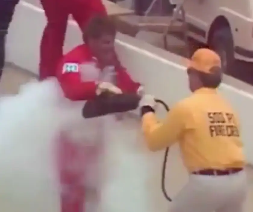 Marshalls attempted to extinguish the fire but weren't able to see it. (X)