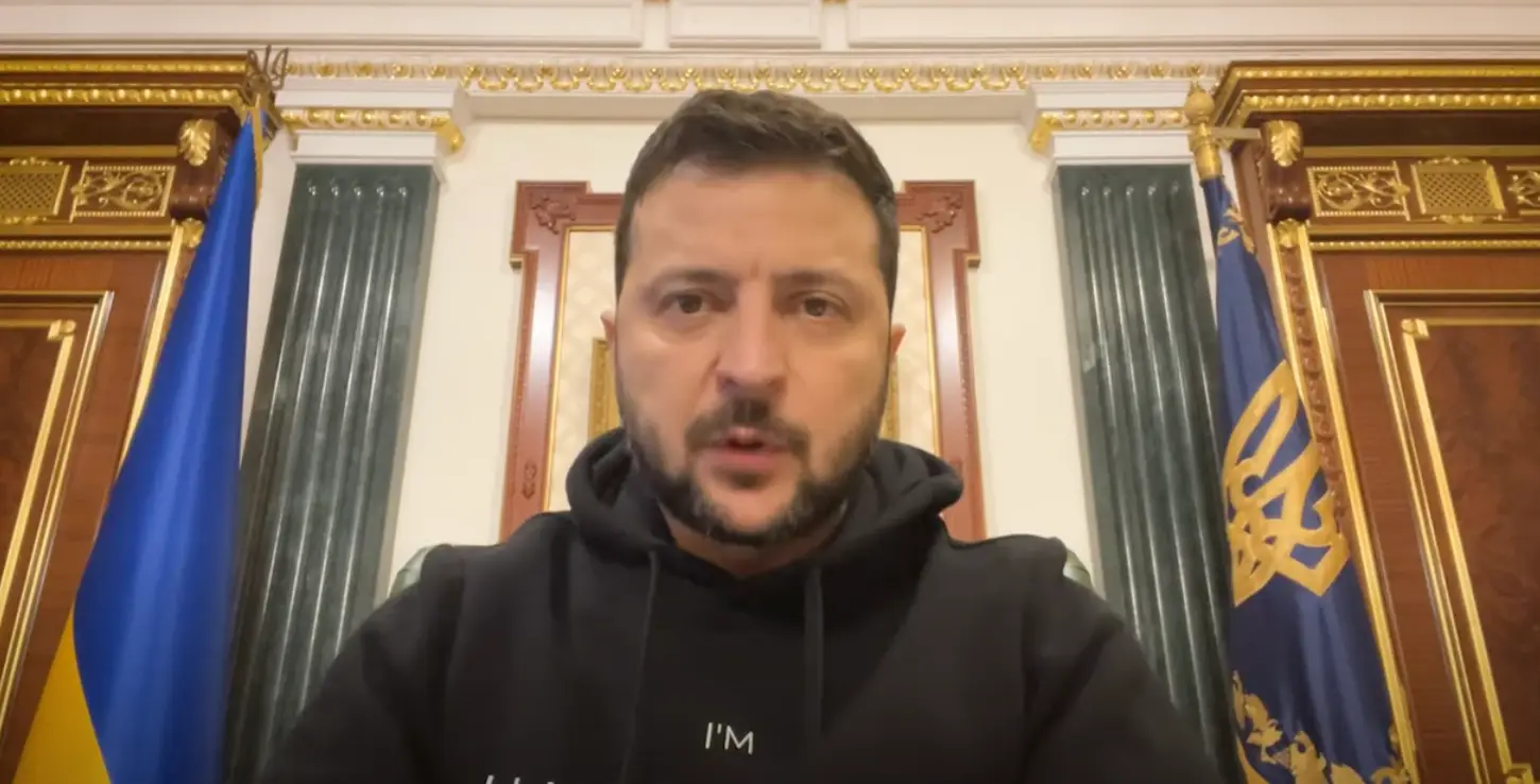 Zelenskyy addressed the annexation in yesterday's nightly address. Credit YouTube/Office of the President of Ukraine