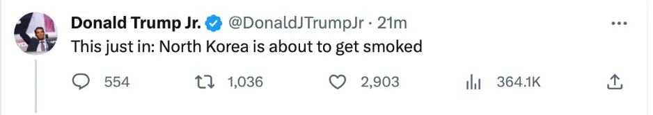 Interesting claim from the former president's son.