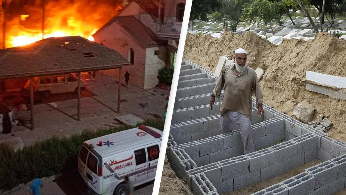At least 500 people killed after an airstrike hit a packed Gaza hospital