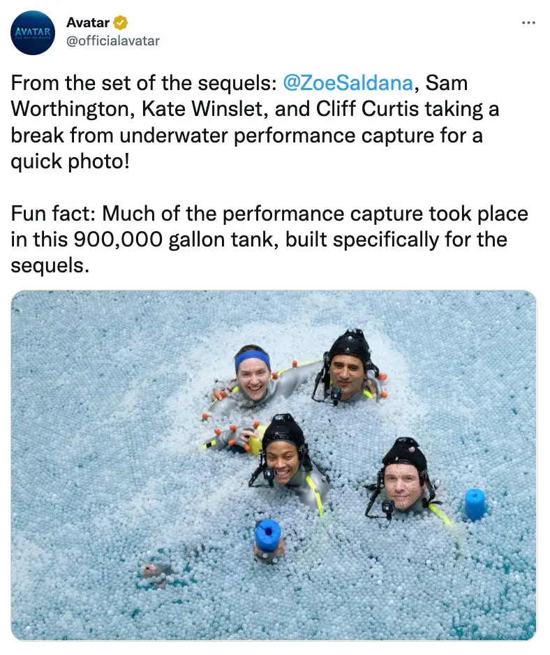 The cast went through intense underwater training.