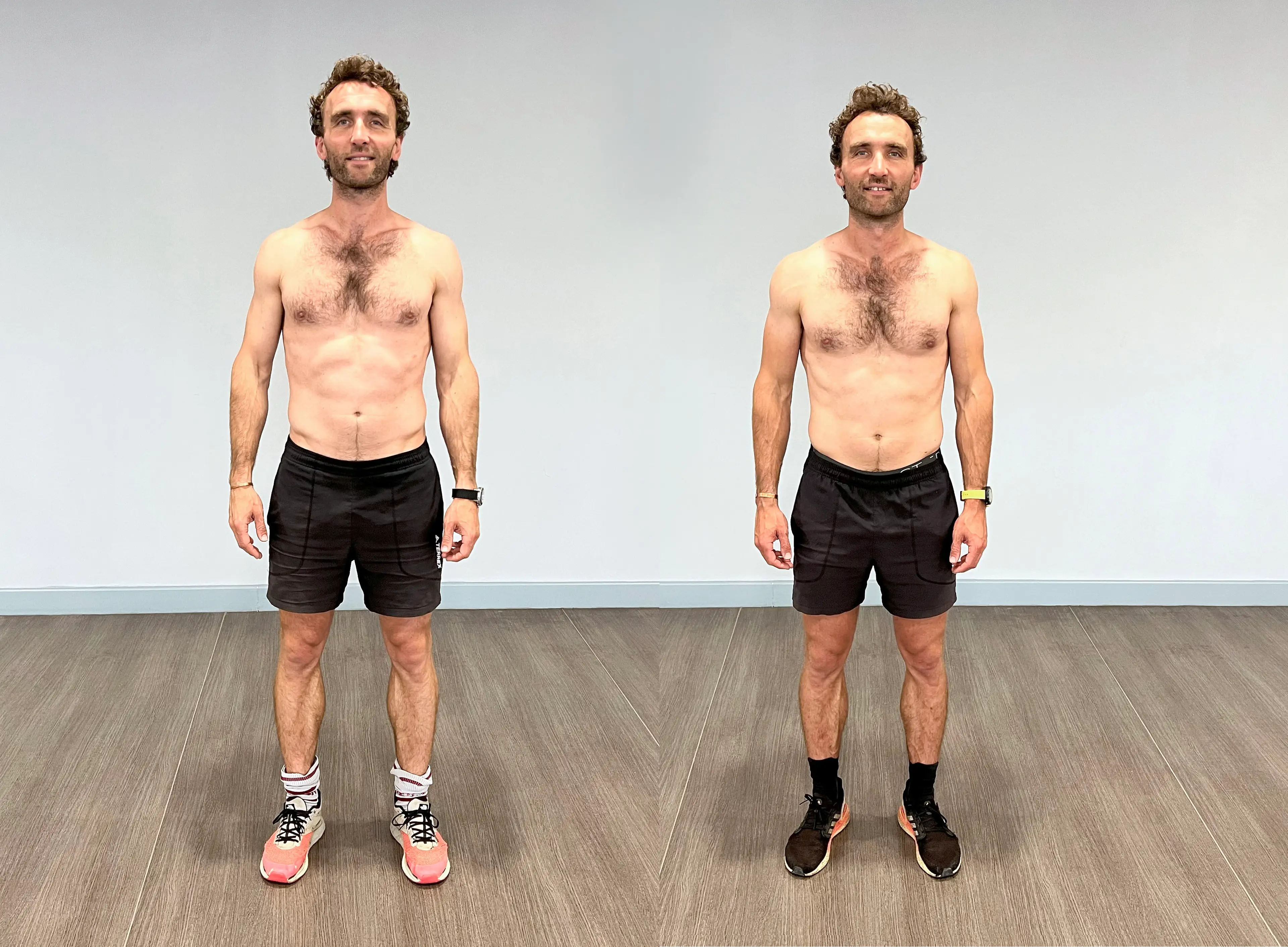 Ross (L) and Hugo (R) pictured before the 12-week fasting challenge (Jonny Williams/Turner Twins)