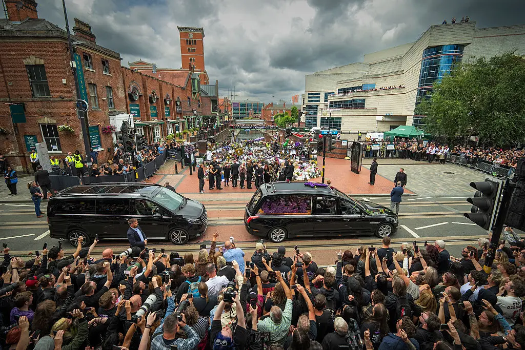 A hearse carried Ozzy Osbourne's body through the streets of Birmingham (Christopher Furlong/Getty Images)