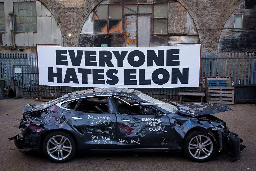 Everyone Hates Elon are now infamous for pulling big stunts (Photo by Richard Baker / In Pictures via Getty Images)