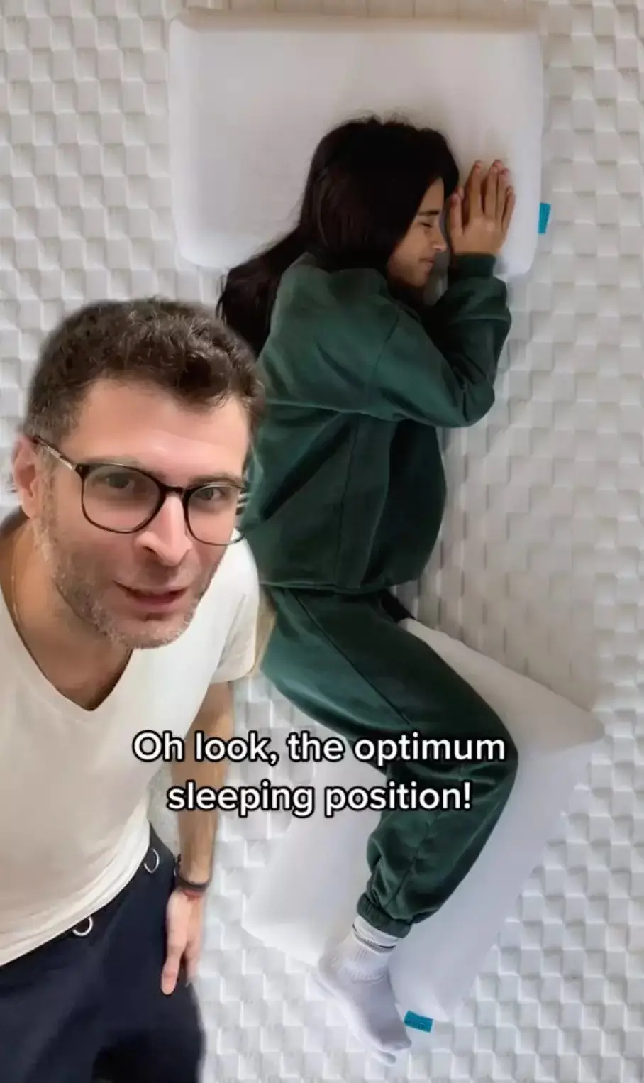 This is the optimum position if you're a side sleeper.