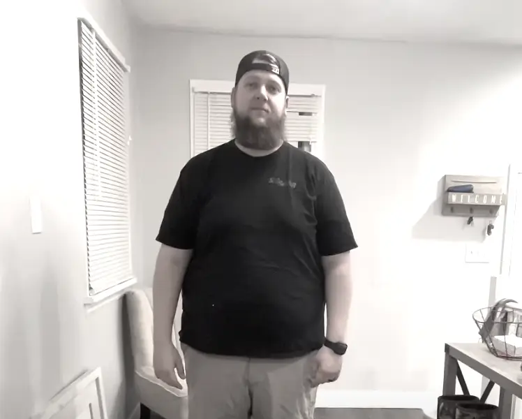 Patrick weighed 300lbs before the diet (YouTube/Carnivore Couple)