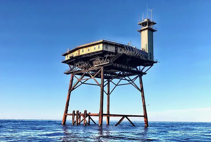 The Frying Pan Hotel in the Atlantic Ocean.