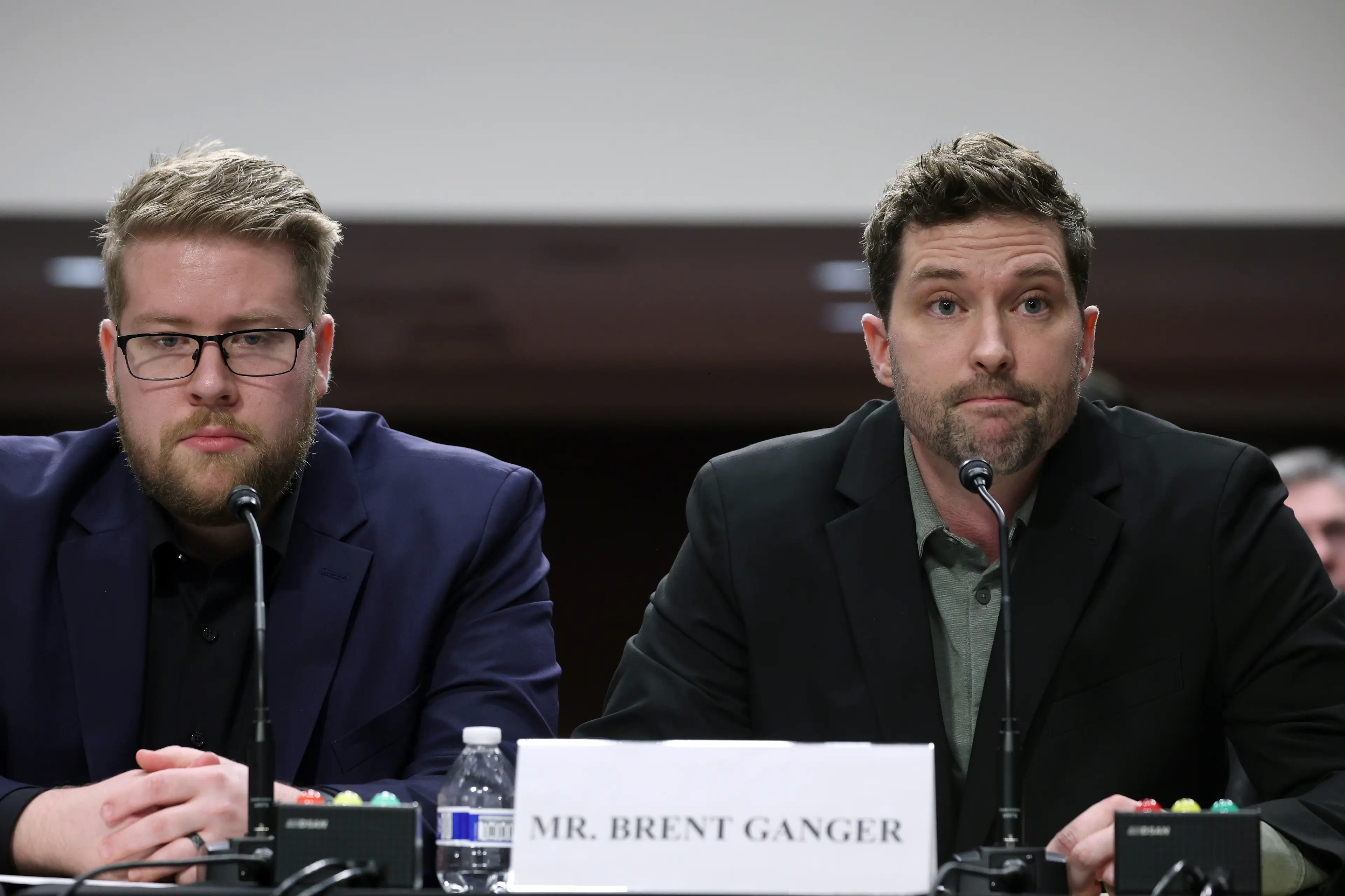 Luke and Brent Ganger spoke at the Capitol Hill hearing on Tuesday (Win McNamee/Getty Images)